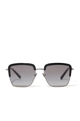 Metal Square Frame Gradient Sunglasses